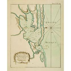 Plan de la Baye de Pensacola dans la Floride.