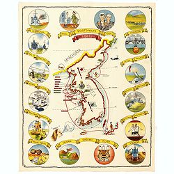 (Map of Korea) 1950 Portsmouth 1952 H.M. Ceylon.