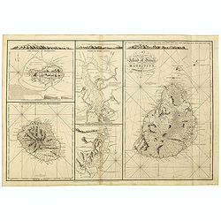 A New chart of Island of France or MAURITIUS by J.N. Norie, 1832. The island of Bourbon, called also Mascarenthas.