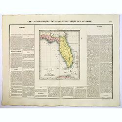 Carte Geographique, Statistique ey Historique de la Floride.