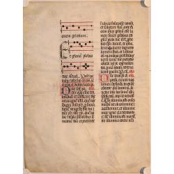 Leaf from a manuscript breviary on vellum.