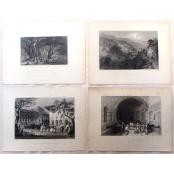 Four Bartlett steel engravings of the Middle East.