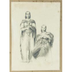 [Original Pencil drawing] painting of two women
